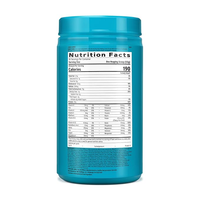 GNC Total Lean Shake 25 Protein Powder | 25g | Meal Replacement Shake | Chocolate Mint | 16 Servings