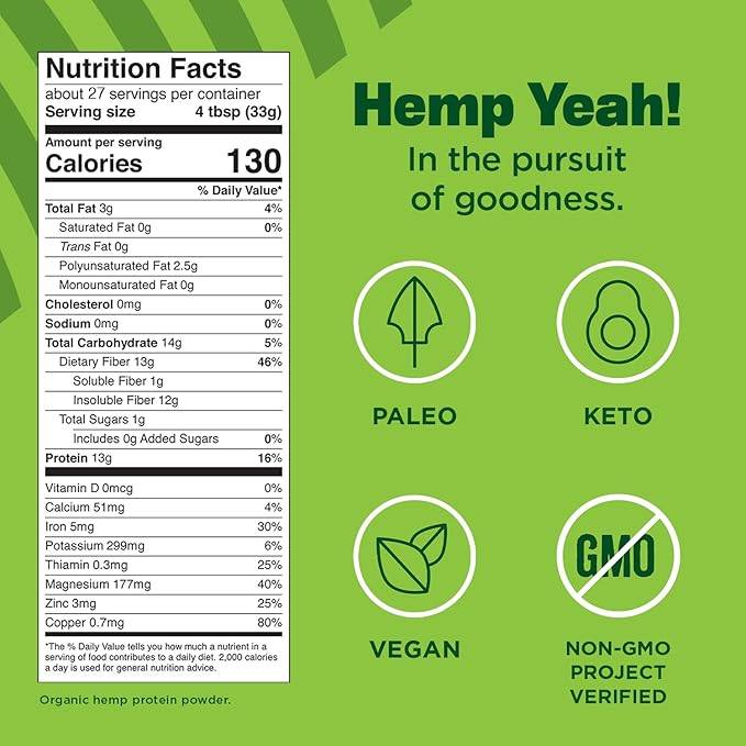 Manitoba Harvest Hemp Yeah! Organic Max 32oz; with 13g of 13g Protein 2.5g Omegas 3&6 per