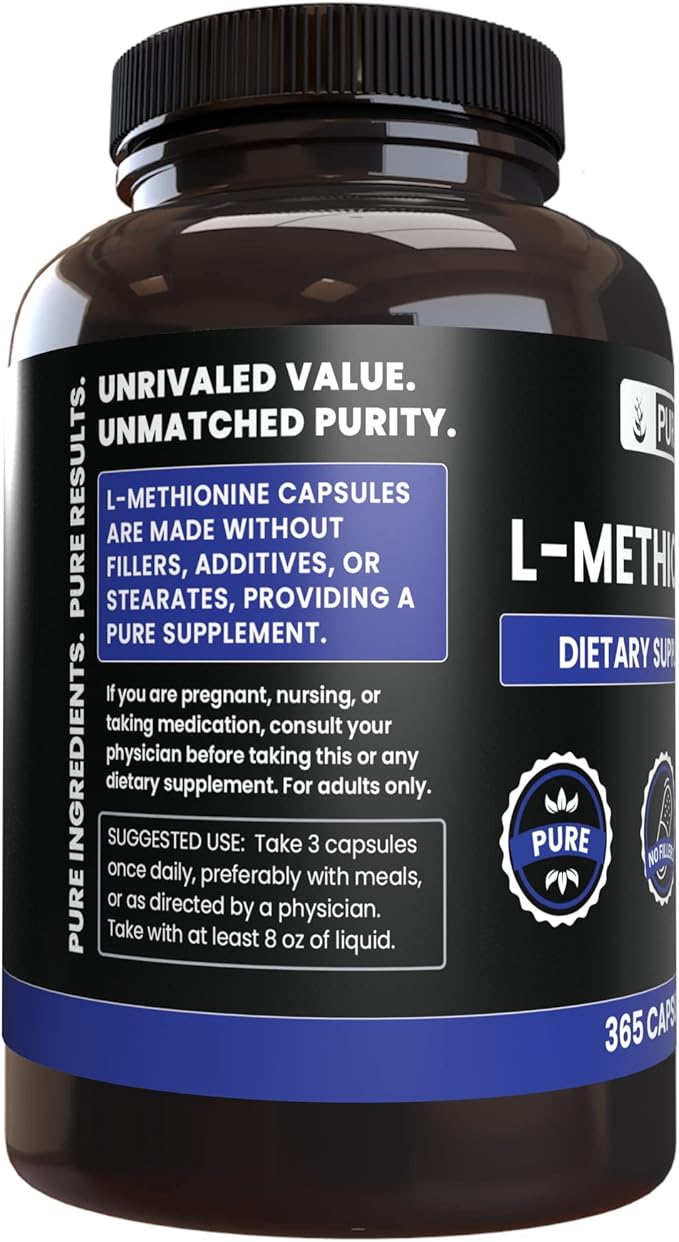 PURE ORIGINAL INGREDIENTS L-Methionine (365 Capsules)