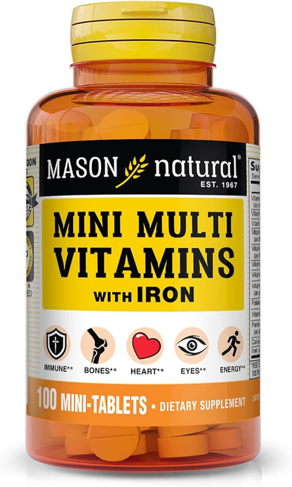 MASON NATURAL Daily Mini Multi Vitamins B1, B2, B2, B3, B3, B6, B6, B12, B12, Folate 100 Day (1 Pack)