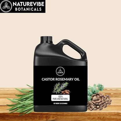 Naturevibe Botanicals Castor Rosemary Oil 32 Ounces 100% Pure