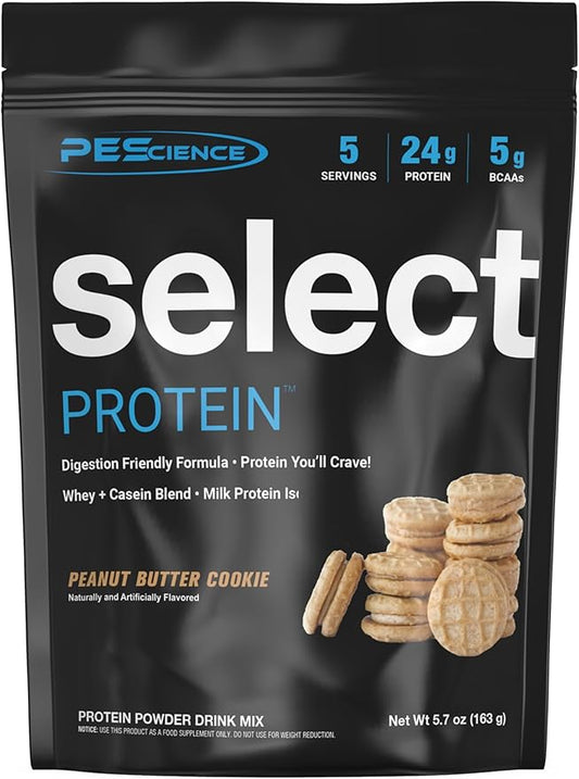 PEScience Select Low Carb Protein Powder, Peanut Butter Cookie, 5 Serving, Keto Friendly and Gluten Free
