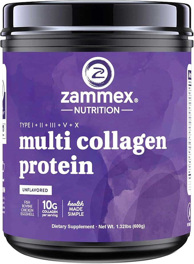 Zammex Multi Collagen Peptides, 5 Types 60 Serving,