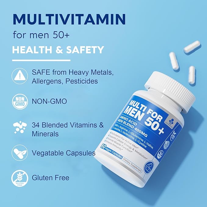 34-in-1 Multivitamin for Men 50 Plus, 120 Vegan