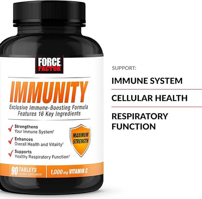 FORCE FACTOR Immunity, Immune Support Booster 1000mg of 90 Tablets
