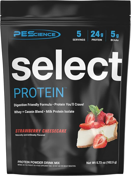 PEScience Select Low Carb Protein Powder, Strawberry Cheesecake, 5 Serving, Keto Friendly and Gluten Free