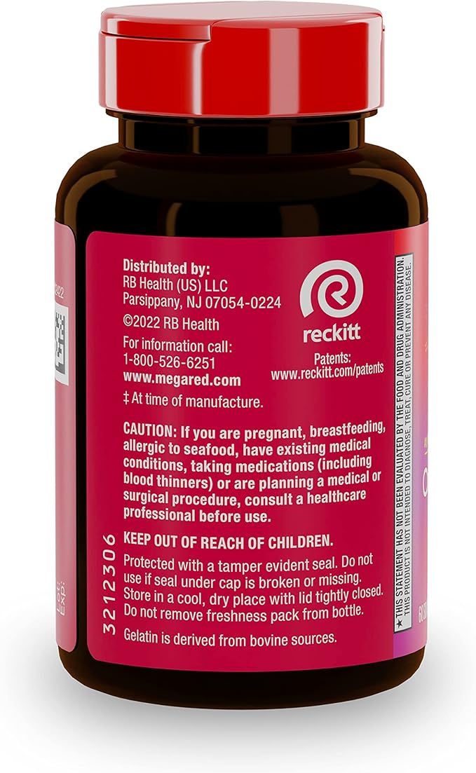 MegaRed Omega-3 Krill Oil 350mg Softgels, (60 Count Omega-3 Fatty
