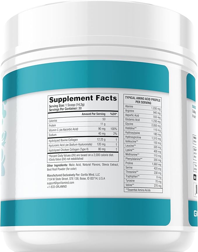 Gorilla Mind Collagen Peptides Powder 426g (Mixed