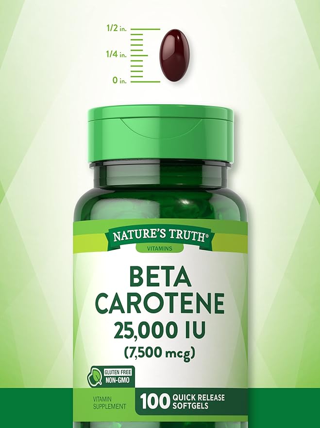 Beta Carotene 25000 IU Softgels 100 Count