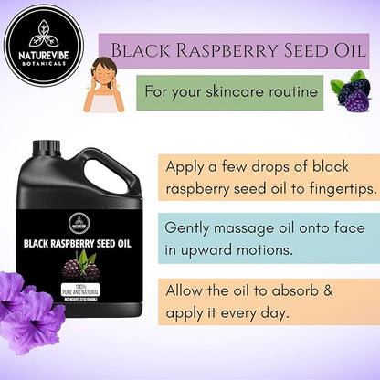 Naturevibe Botanicals Black Raspberry Oil 32 Ounces 100% Pure