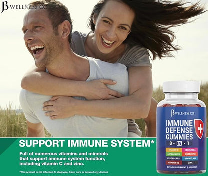 8 in 1 Immune Support Booster 50mg, Vitamin 5000 IU, B6, Elderberry (2 Pack) (120 Count)