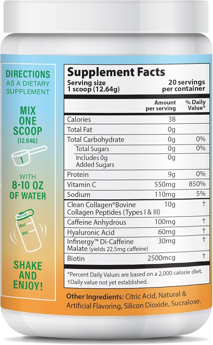 Peptide Energy Collagen Powder Hair, Nail, 8.92 oz