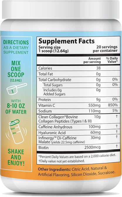 Peptide Energy Collagen Powder Hair, Nail, 8.92 oz