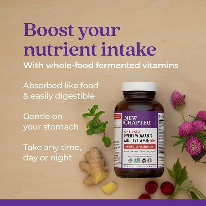 New Chapter Women's Multivitamin 50 plus 20+ Nutrients 55+, Gentle 96 Count
