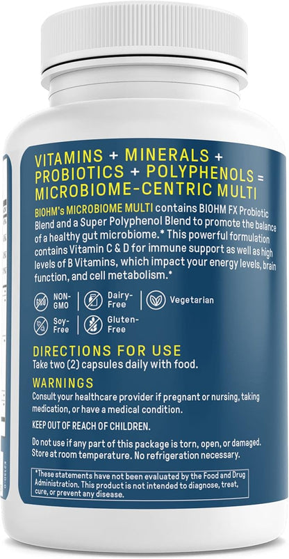 BIOHM Microbiome Multi + Probiotics 21 Vitamins 60ct/30 servings