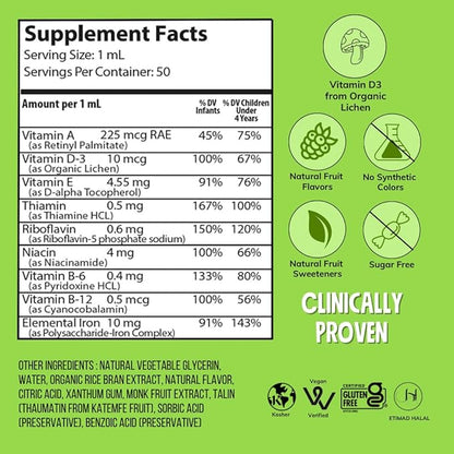 NovaFerrum Delish | Vegan Multivitamin D-3 | 1.69 Fl (50 mL)