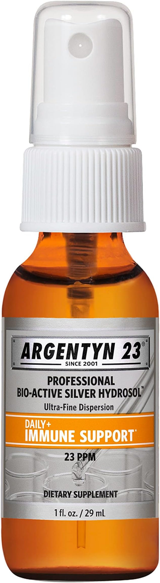 Argentyn 23 Professional Bio-Active Silver Hydrosol for Immune Support, Colloidal Silver, 23ppm, 1oz (29mL) Fine Mist Spray