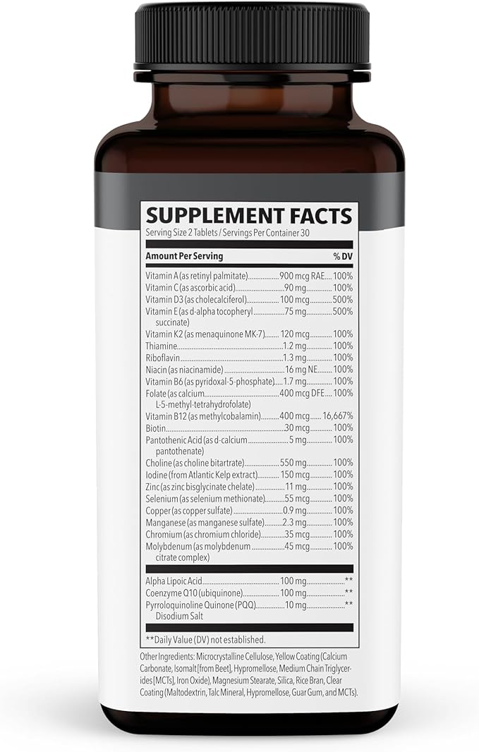 NeuroQ Daily Essentials Multivitamin CoQ10, Pantothenic 60 Capsules