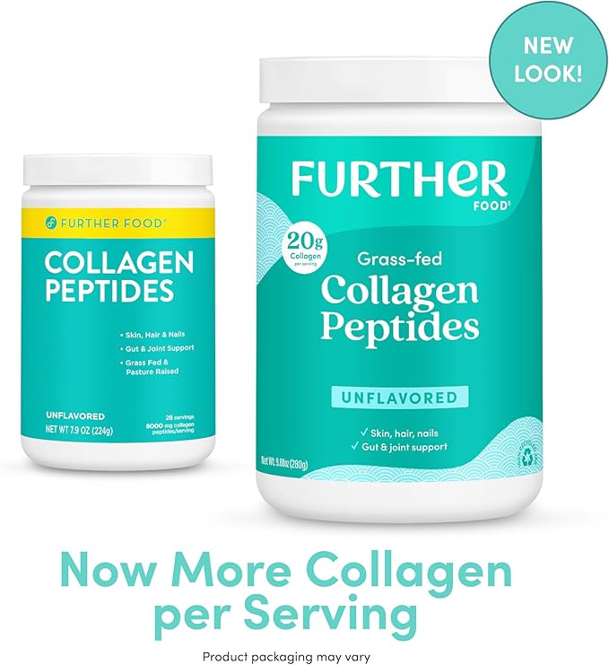 Further Food Unflavored Collagen Peptides Powder, 1 & 3 Protein, 9.88 oz