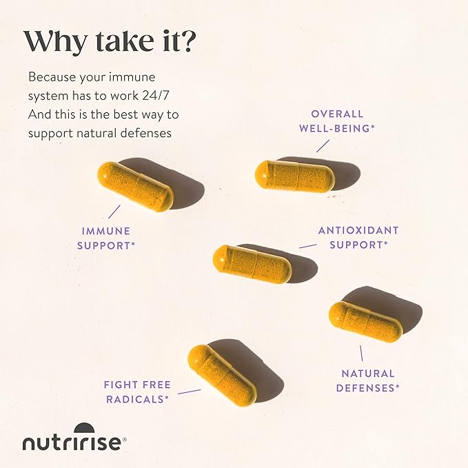 NutriRise Immunity Complex Immune Support Supplement B6, Zinc, 7.2 Billion 90 Count