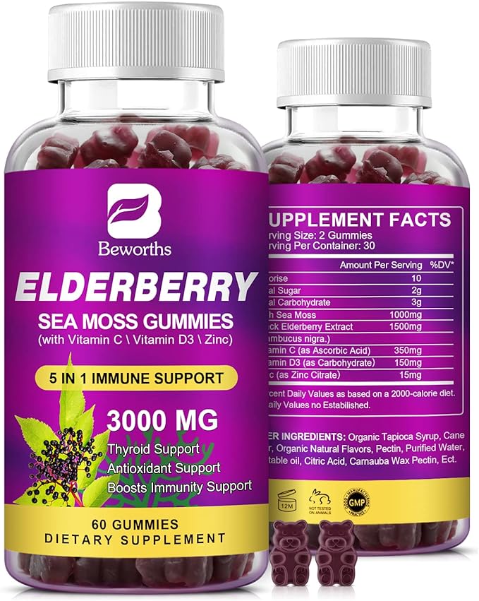 Elderberry Gummies & Irish Sea Moss, D3, Multivitamin