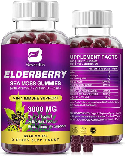 Elderberry Gummies & Irish Sea Moss, D3, Multivitamin
