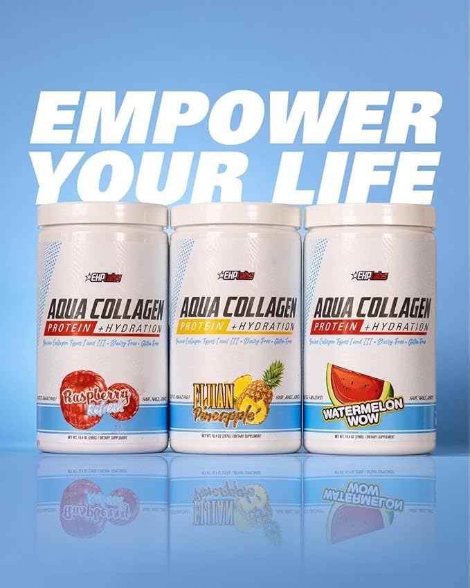 EHP Labs Aqua Hydrolyzed Collagen Peptides Powder 10g of 24 Servings