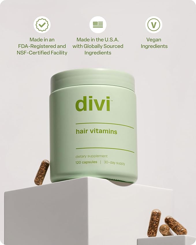 divi Hair Vitamins for Women and Men 30 Day 120 Count
