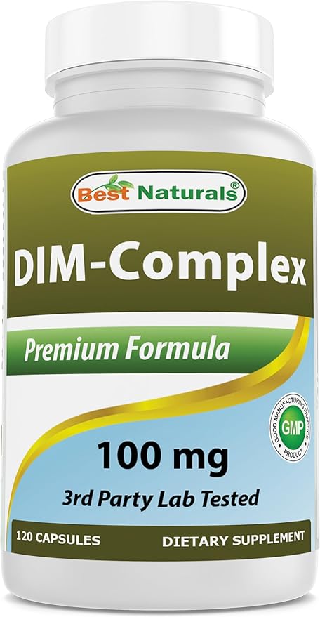 Best Naturals DIM Supplement 100 mg 120 Capsules, DIM for Estrogen Metabolism & Balance, For Menopause, Body Building, PCOS & Hormonal Acne