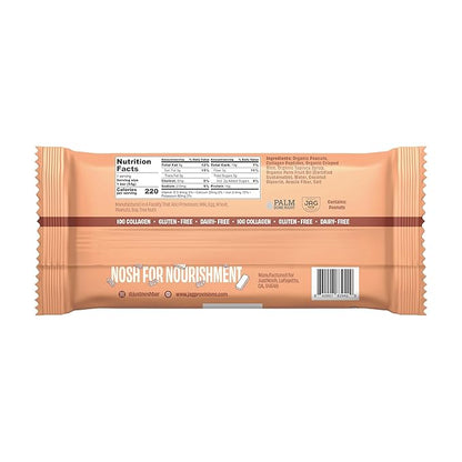 JustNosh Collagen Protein Bars, 10g Collagen, 16g Protein, Gluten Free, Dairy Free, FODMAP Friendly, Seed Oil Free Certified, Clean Ingredients | Peanut Butter (12 Pack)