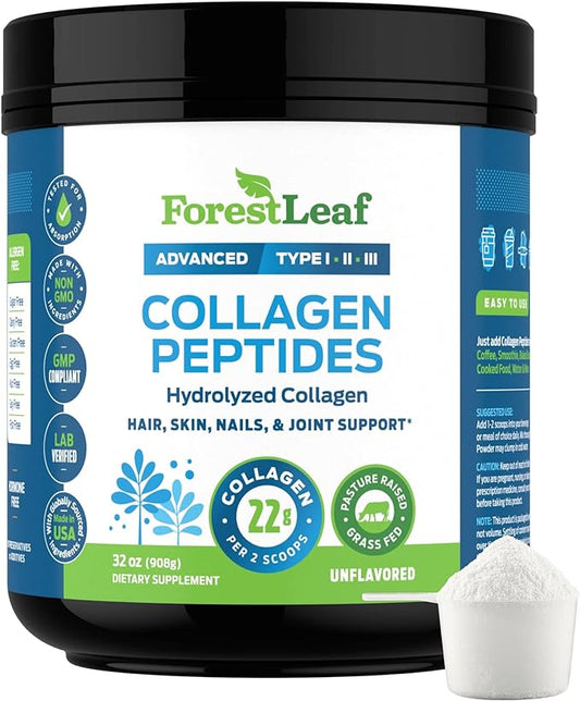 Collagen Peptides Powder Unflavored 1, 2 2 & 3 - 11g Per