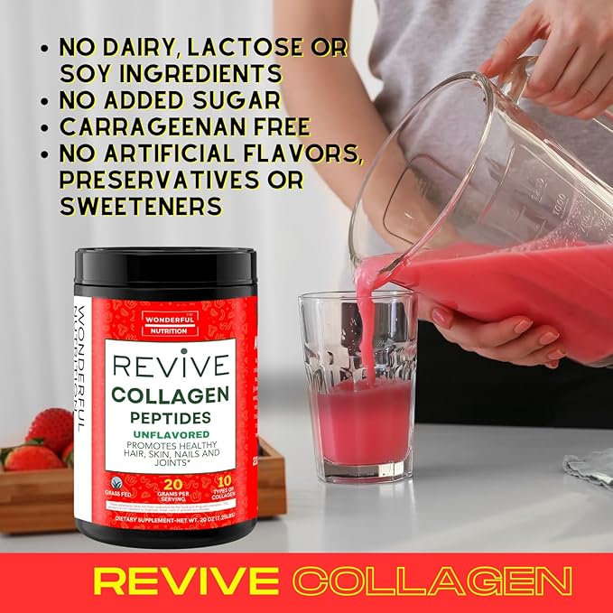Collagen Peptides Powder, Unflavored Hydrolyzed Collagen 20Oz.