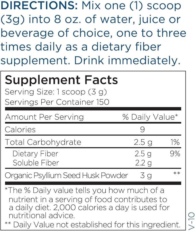 Metabolic Maintenance Psyllium Husk Powder Fiber Supplement (150 Servings)