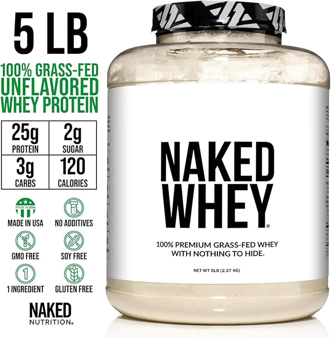 NAKED WHEY 5LB 100% Grass Fed 1 Ingredient, 76 Servings