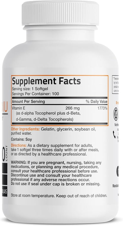 Bronson Natural Vitamin E Complex 400 100 Softgels