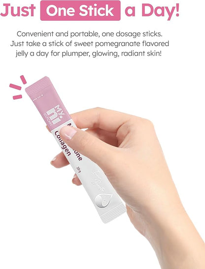 Glutathione Collagen Jelly (15 Sticks) 500mg, Low-Molecular 1,000mg, Pomegranate