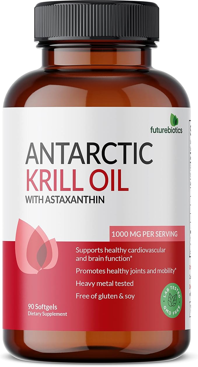 Futurebiotics Antarctic Krill Oil 1000mg Omega-3s EPA, 90 Softgels (45 Servings)