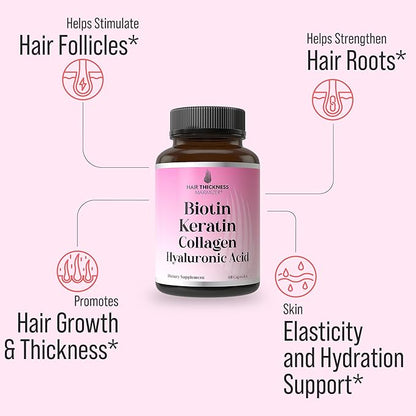 Biotin + Keratin + Marine Collagen 4-in-1 Hair 10000mcg Biotin.