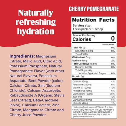 Ultima Replenisher Daily Electrolyte Powder Drink Mix – Cherry Pomegranate, 20 Stickpacks – Hydration Packets with 6 Electrolytes and Minerals – Keto Friendly, Vegan, Non-GMO and Sugar-Free