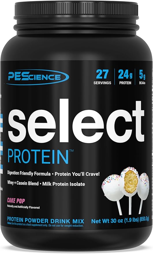 PEScience Select Low Carb Protein Powder, Cake Pop, 27 Serving, Keto Friendly and Gluten Free