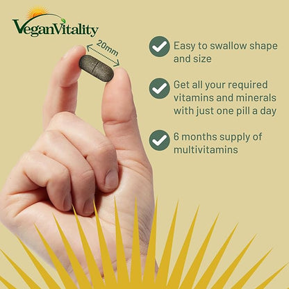 Vegan Multivitamins & Minerals for Women B12, D3 D3 & K2. 180 180 Multivitamin 6 Months