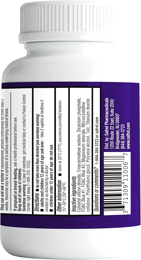 Safrel Nighttime Sleep Aid, Diphenhydramine HCl 25mg (600 Count 1), 600, 600, Count)