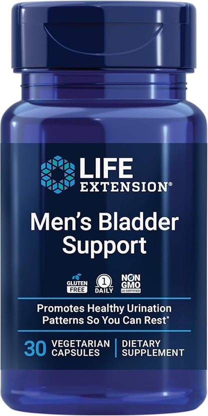 Life Extension Mens Bladder Control - Prostate & Bladder Health Supplement - For Support Urination & Sleep Patterns with Melatonin, Beta Sitosterol - Non-GMO, Gluten-Free, Vegetarian - 30 Capsules
