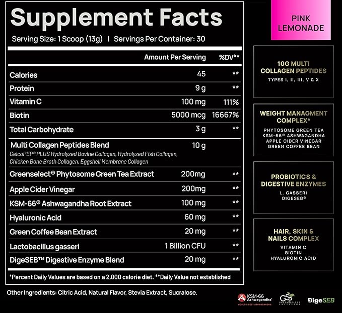 Super Collagen Burn Powder for Women KSM66, Apple