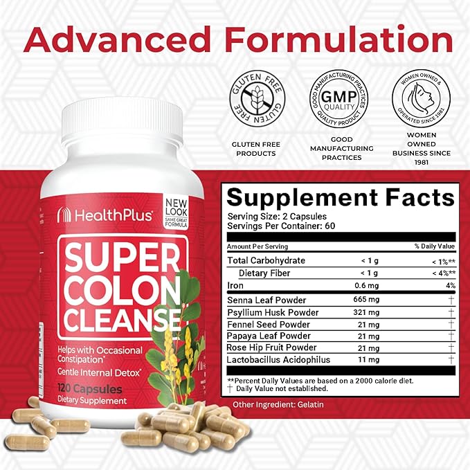 Health Plus Super Colon Cleanse 10 120 Capsules