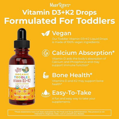 MaryRuth Organics Vitamin D3, Vitamin K2, D3 K2 K2 Drops, K2 D3 D3 Vitamin 1 Fl