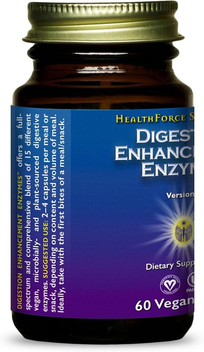 HEALTHFORCE SUPERFOODS Digestion Enhancement Enzymes 60 Vegan