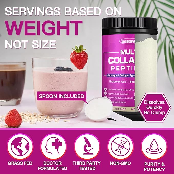 ZEBORA Collagen Peptides Powder 50 Servings
