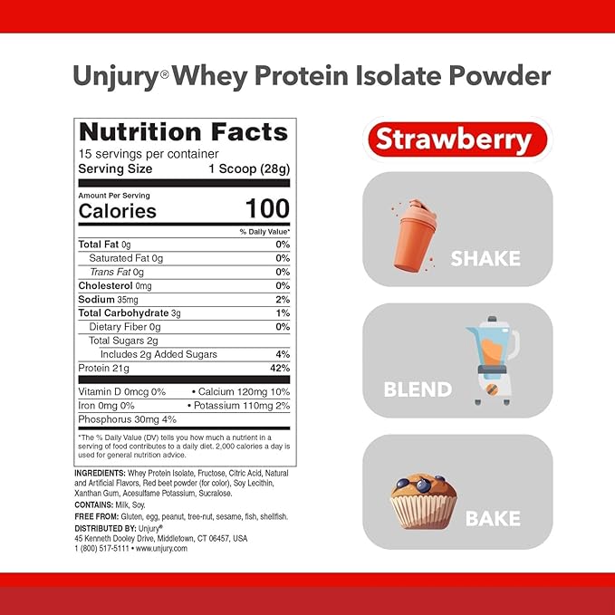 Whey Protein Powder 21g 100% 100% Whey 15 Servings