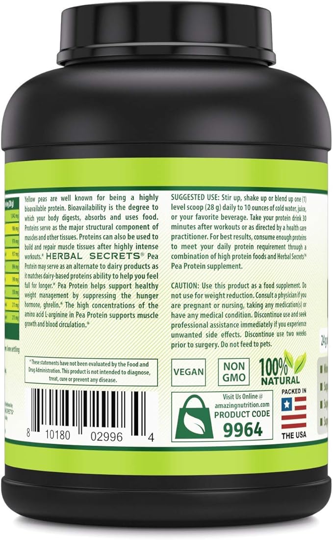 Herbal Secrets Pea Protein Powder 5 Lbs